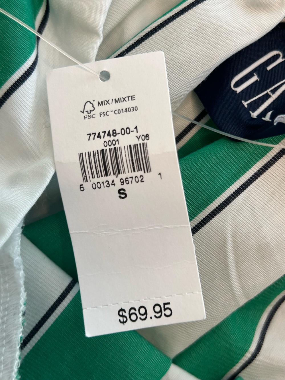 Gap green white striped poplin tie-back feminine coquette bow detail dress NWT S - Picture 10 of 11